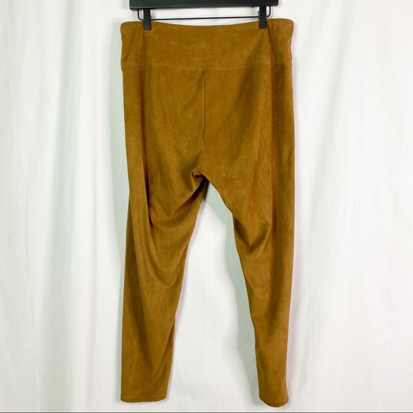Soft Surroundings Camel Tan Faux Suede Leggings LG - Picture 5 of 7